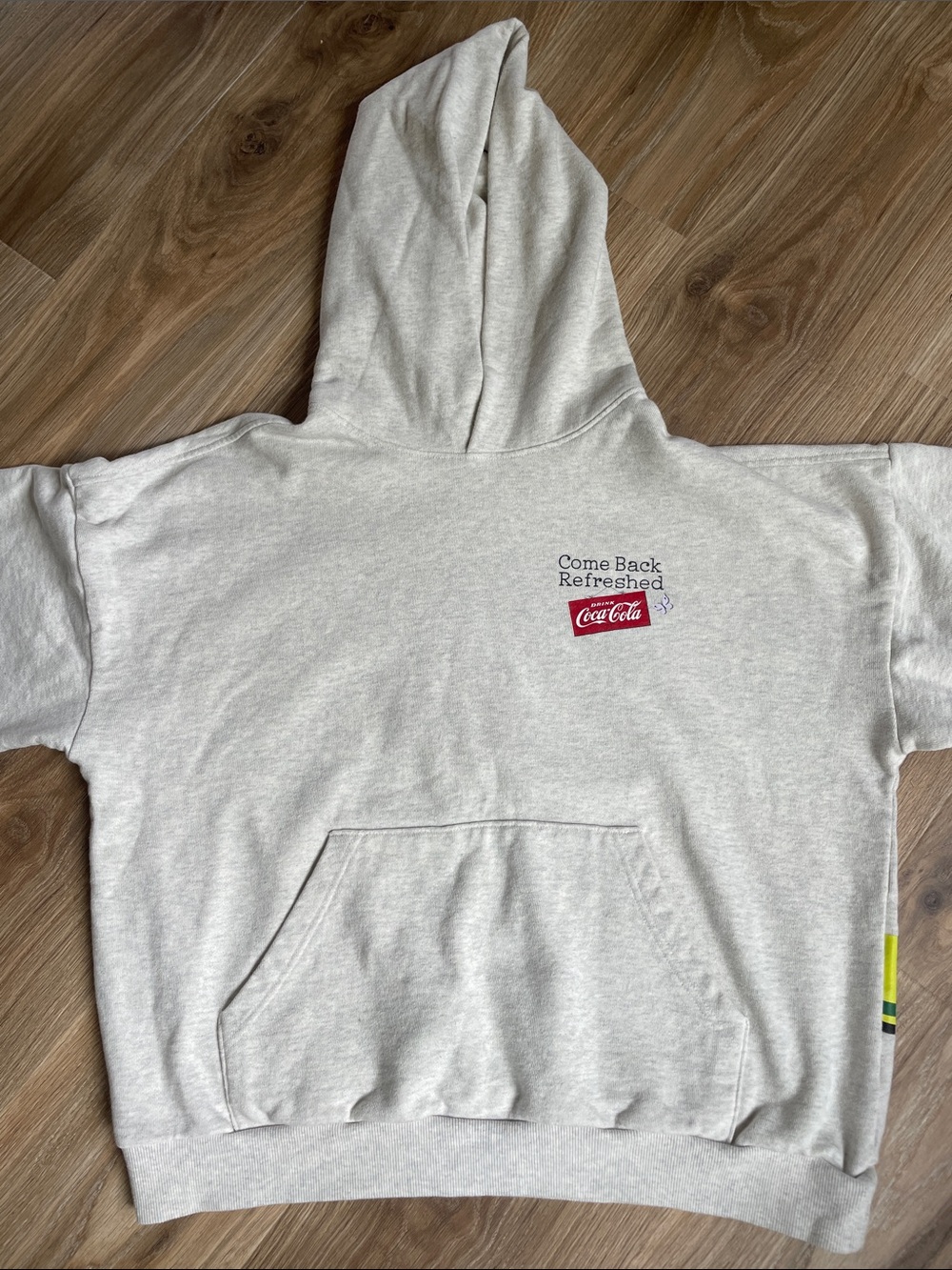PAC Sun Coca Cola Heather Light Gray Pullover Hoodie with Red Logo